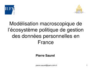 Modélisation macroscopique de l’écosystème politique de gestion des données personnelles en France