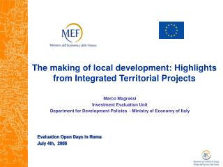 The making of local development: Highlights from Integrated Territorial Projects