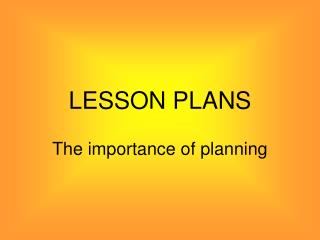 LESSON PLANS