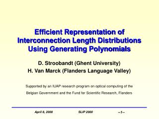 Efficient Representation of Interconnection Length Distributions Using Generating Polynomials
