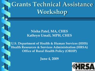 Grants Technical Assistance Workshop