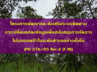 โครงการพัฒนาและส่งเสริมระบบติดตาม การเปลี่ยนแปลงข้อมูลเพื่อสนับสนุนการจัดการ