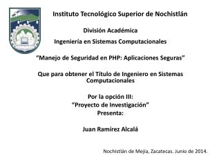 Instituto Tecnológico Superior de Nochistlán División Académica