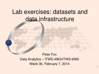 Lab exercises: datasets and data infrastructure