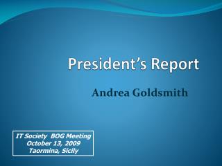 President’s Report