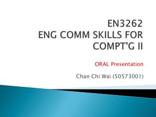 EN3262 ENG COMM SKILLS FOR COMPT'G II