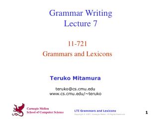 Grammar Writing Lecture 7