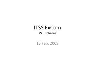 ITSS ExCom WT Scherer