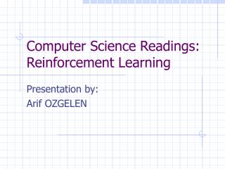 Computer Science Readings: Reinforcement Learning
