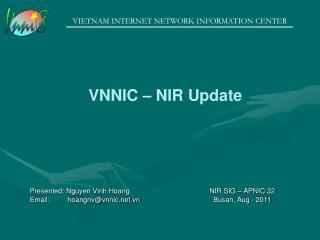 VNNIC – NIR Update