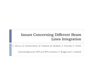 Issues Concerning Different Beam Lines Integration