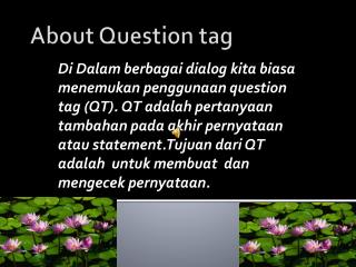 About Question tag