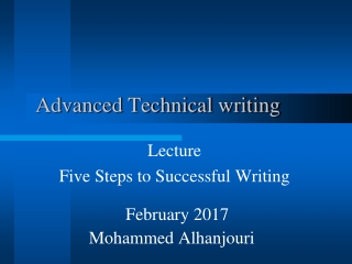 Advanced Technical writing
