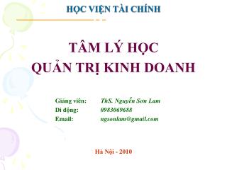 HỌC VIỆN TÀI CHÍNH