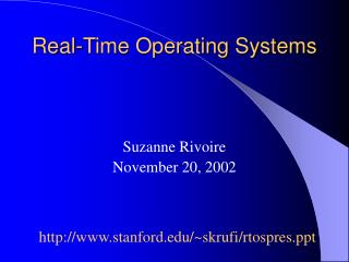 Real-Time Operating Systems