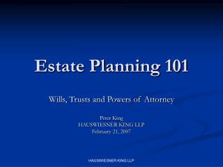 Estate Planning 101