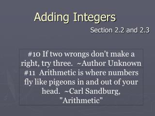 Adding Integers