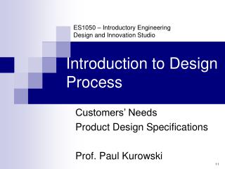 ES1050 – Introductory Engineering Design and Innovation Studio
