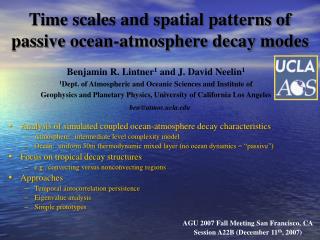 Time scales and spatial patterns of passive ocean-atmosphere decay modes