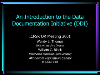 An Introduction to the Data Documentation Initiative (DDI)