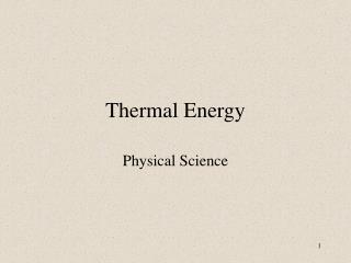 Thermal Energy