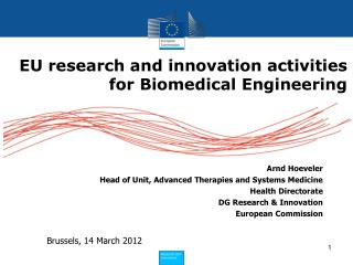EU research and innovation activities for Biomedical Engineering