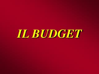 IL BUDGET