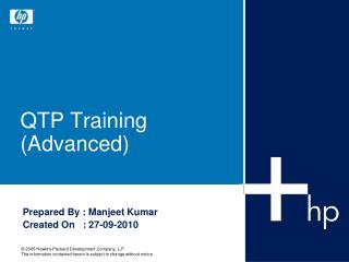 QTP Training (Advanced)