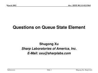 Questions on Queue State Element
