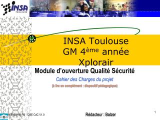 INSA Toulouse GM 4 ème année Xplorair