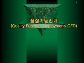 품질기능전개 (Quality Function Deployment; QFD)