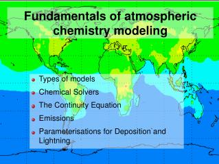 Fundamentals of atmospheric chemistry modeling