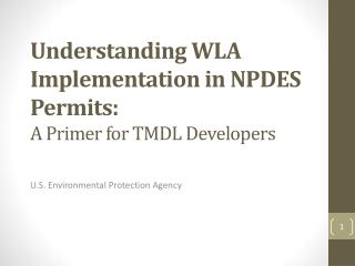 Understanding WLA Implementation in NPDES Permits: A Primer for TMDL Developers