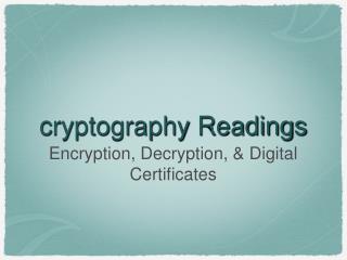 cryptography Readings