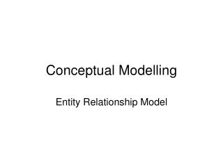 Conceptual Modelling