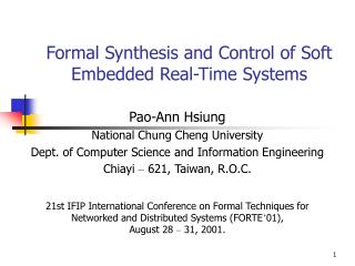 Formal Synthesis and Control of Soft Embedded Real-Time Systems