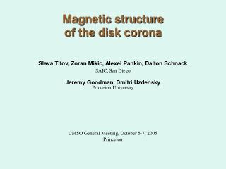 Magnetic structure of the disk corona