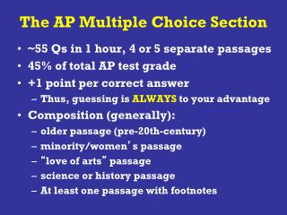 The AP Multiple Choice Section