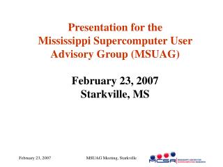 MCSR News Supercomputers Software MyMCSR Research Education User Feedback/Discussion