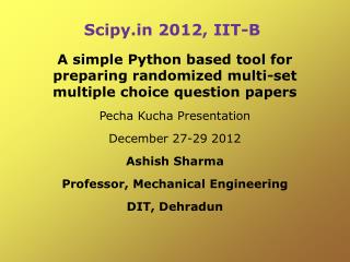 Scipy 2012, IIT-B