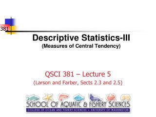 Descriptive Statistics-III (Measures of Central Tendency)