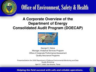 A Corporate Overview of the Department of Energy Consolidated Audit Program (DOECAP)