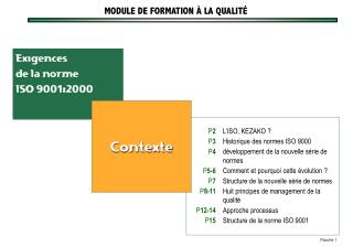 Exigences de la norme ISO 9001:2000
