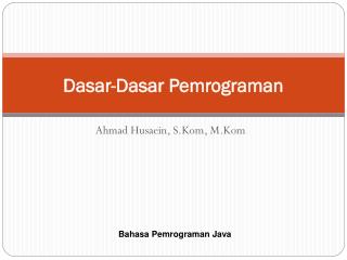 Dasar-Dasar Pemrograman