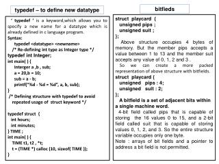 typedef – to define new datatype