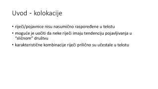 Uvod - kolokacije