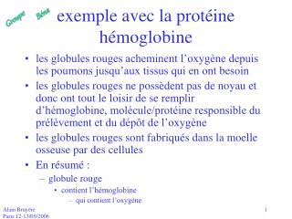 exemple avec la protéine hémoglobine