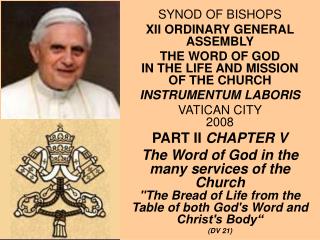 SYNOD OF BISHOPS XII ORDINARY GENERAL ASSEMBLY