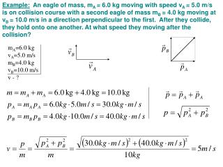 m A =6.0 kg v A =5.0 m/s m B =4.0 kg v B =10.0 m/s v - ?