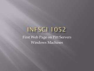 INFSCI 1052